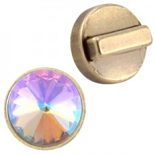 DQ Metal slider bead / setting for 12 mm Rivoli Antique bronze